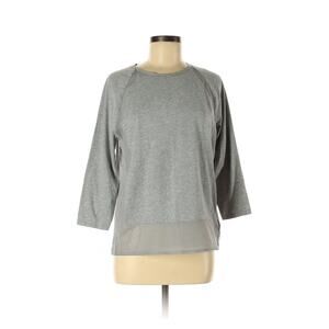 MICHAEL KORS Light Gray Long Sleeve Activewear Mesh Top - Size Medium